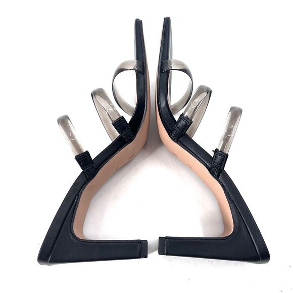 BCBGeneration Falla Black Block Heel Square Toe Sandals High Heels - Picture 4 of 8